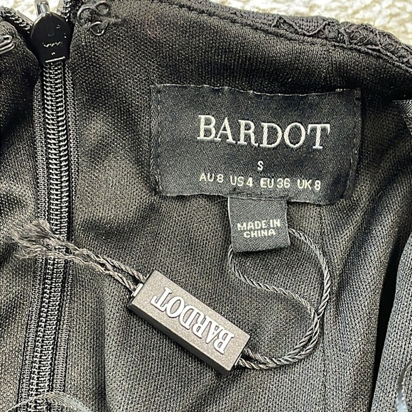 New Bardot Chameleon Lace Midi Dress In Black Strappy Open Back Sz S - Picture 9 of 16